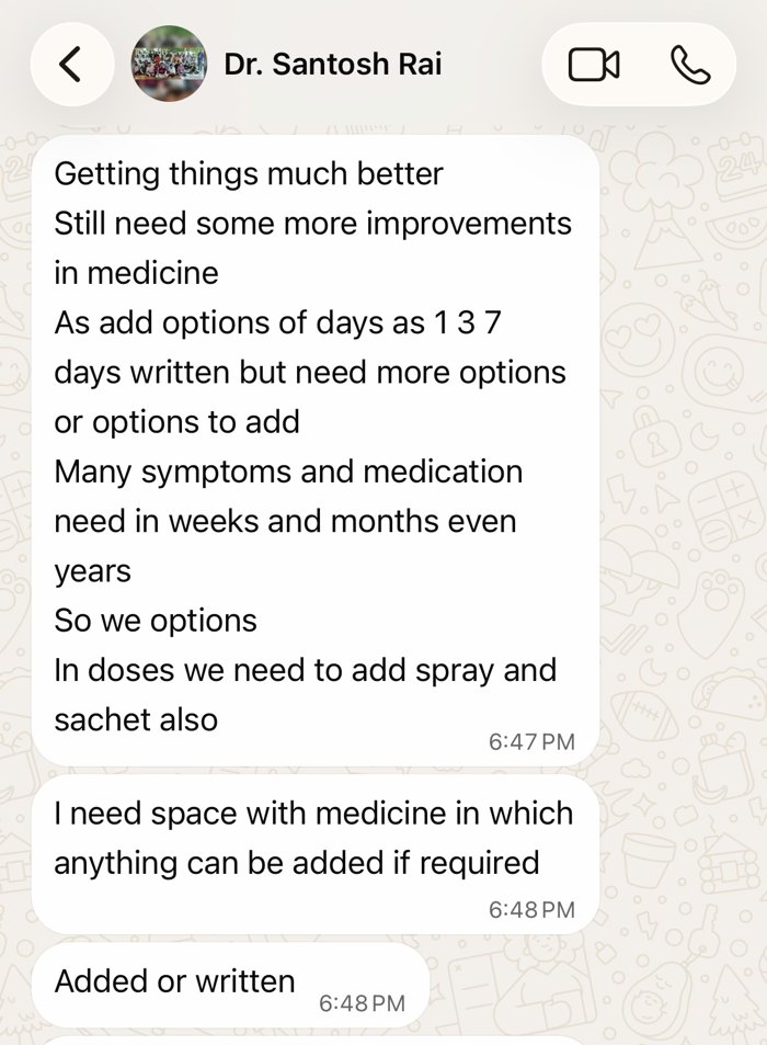 Dr. Rai asks for weeks, months, spray and sachet options