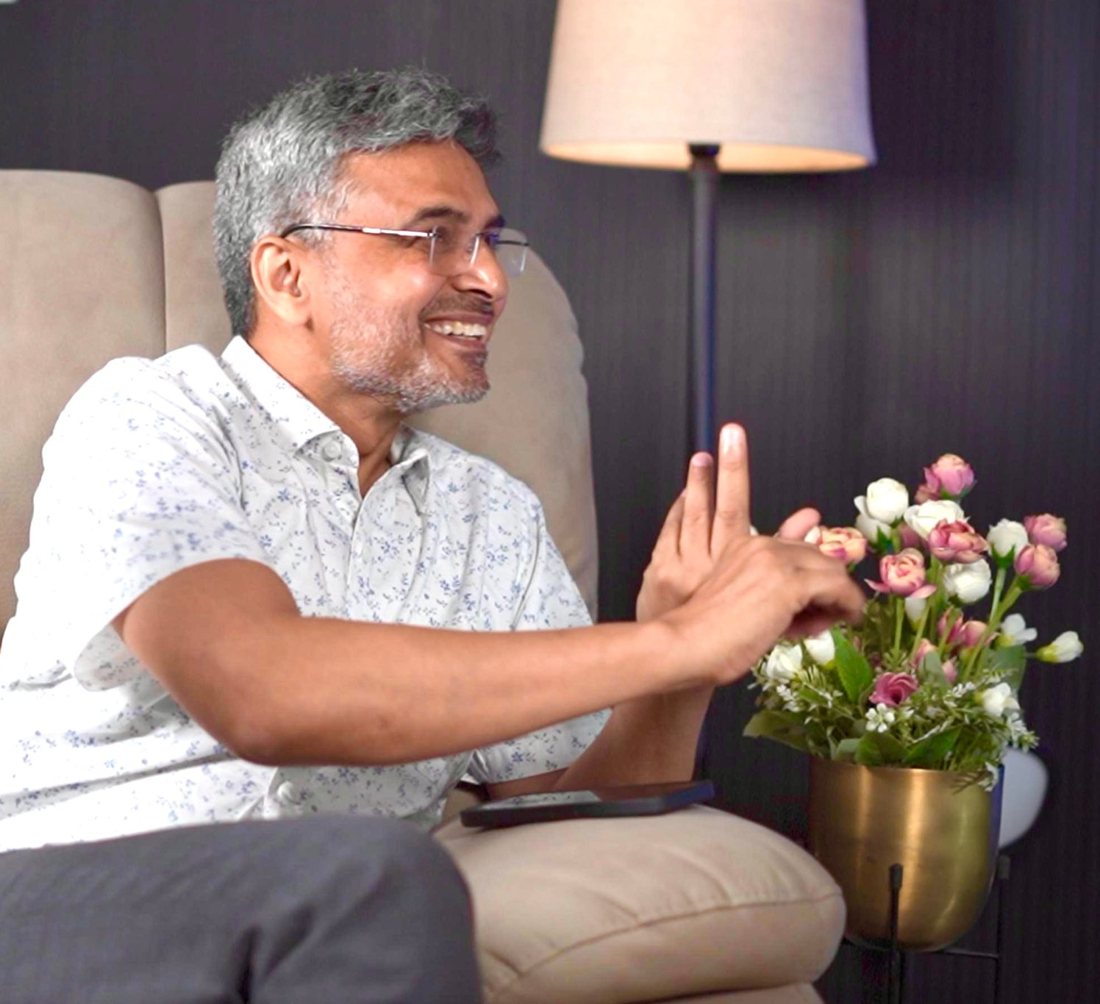 Dr. S.K. Rai on the podcast set